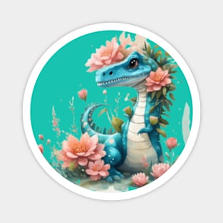 Cute floral trex dynosaur Magnet